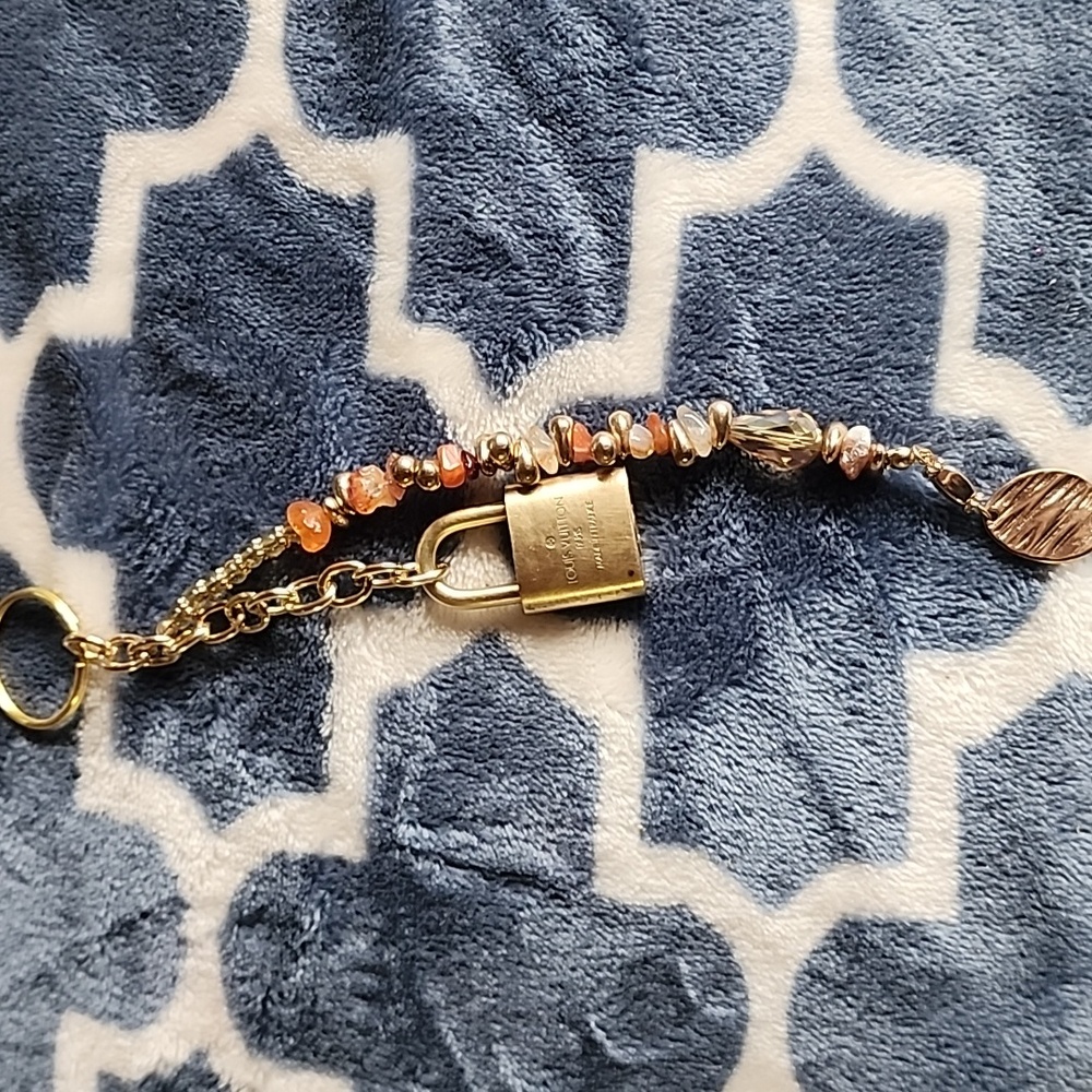 Louis Vuitton Gold and Brown Keychain